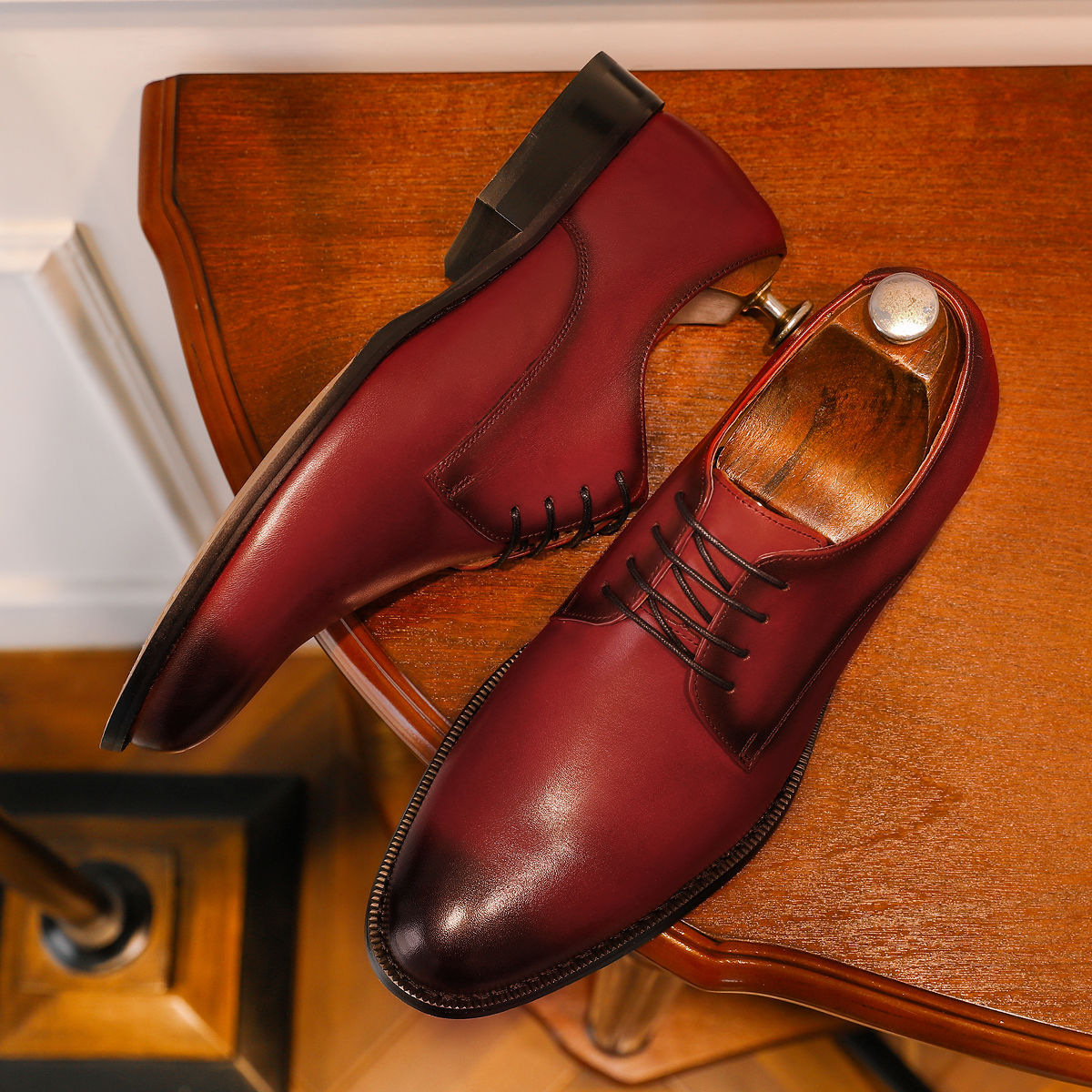 DESAI New Men's Genuine Leather Shoes Business Dress Elegant Gentleman Shoes Simple British Style Wedding Shoes Black DS216
