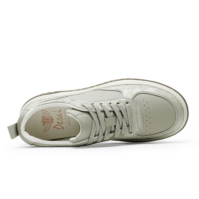 Desai Shoes For Men Fashion versatile casual sneakers Real cowhide leather comfort men New Alligator Design DS33122