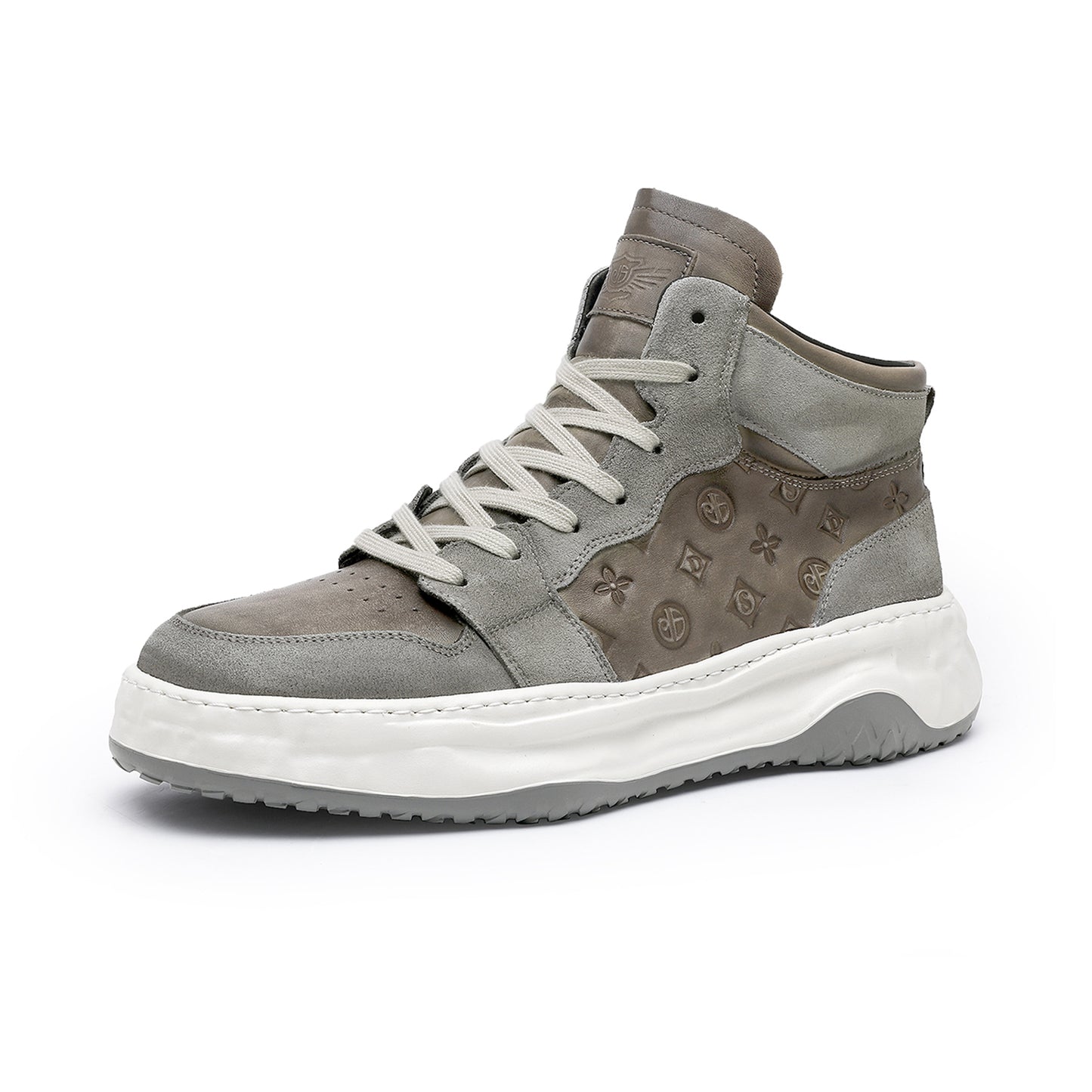 Desai Shoes For Men Casual Leather Shoes Genuine Leather Thick Bottom Sneakers Laces Up For School High and Middle cut sneakers DS06035