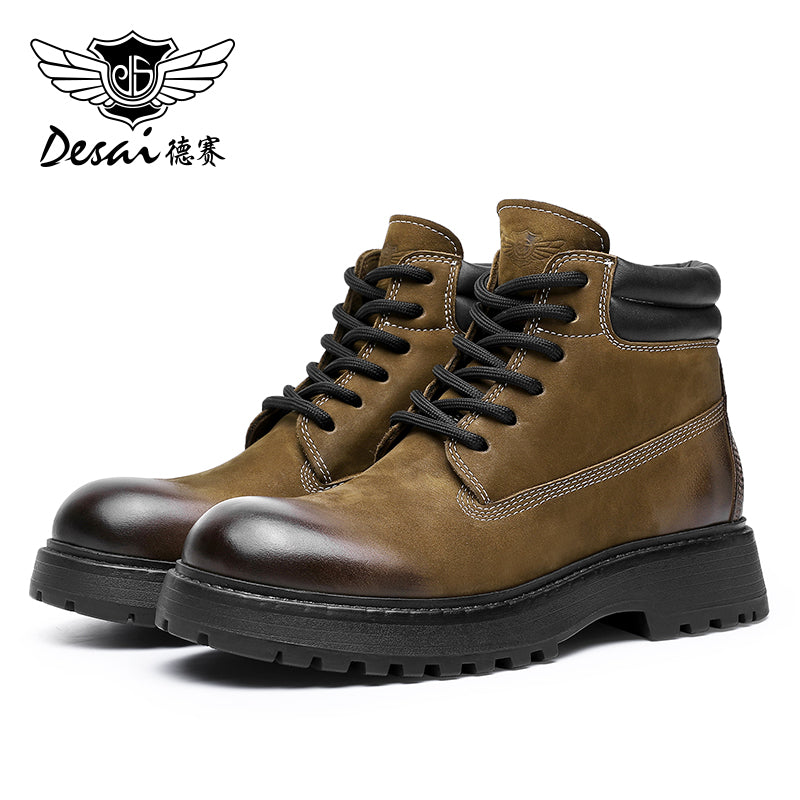 Desai Martin boots men's autumn and winter British outdoor motorcycle boots platform elevating work boots soft leather high top leather boots DS6320H