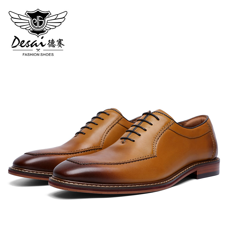 DESAI Men's Business Dress Casual Shoes Soft Genuine Leather Fashion Mens Comfortable Oxford DS6906