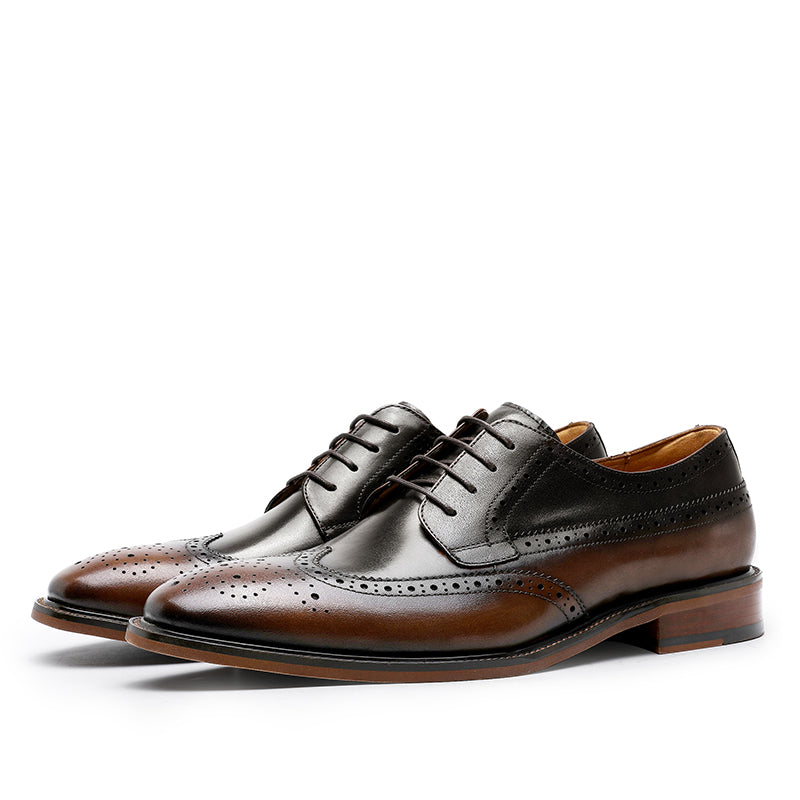 Desai Formal Dress Triple Joint Oxfords Office Genuine Leather Wedding Lace Up Spring for men DS139