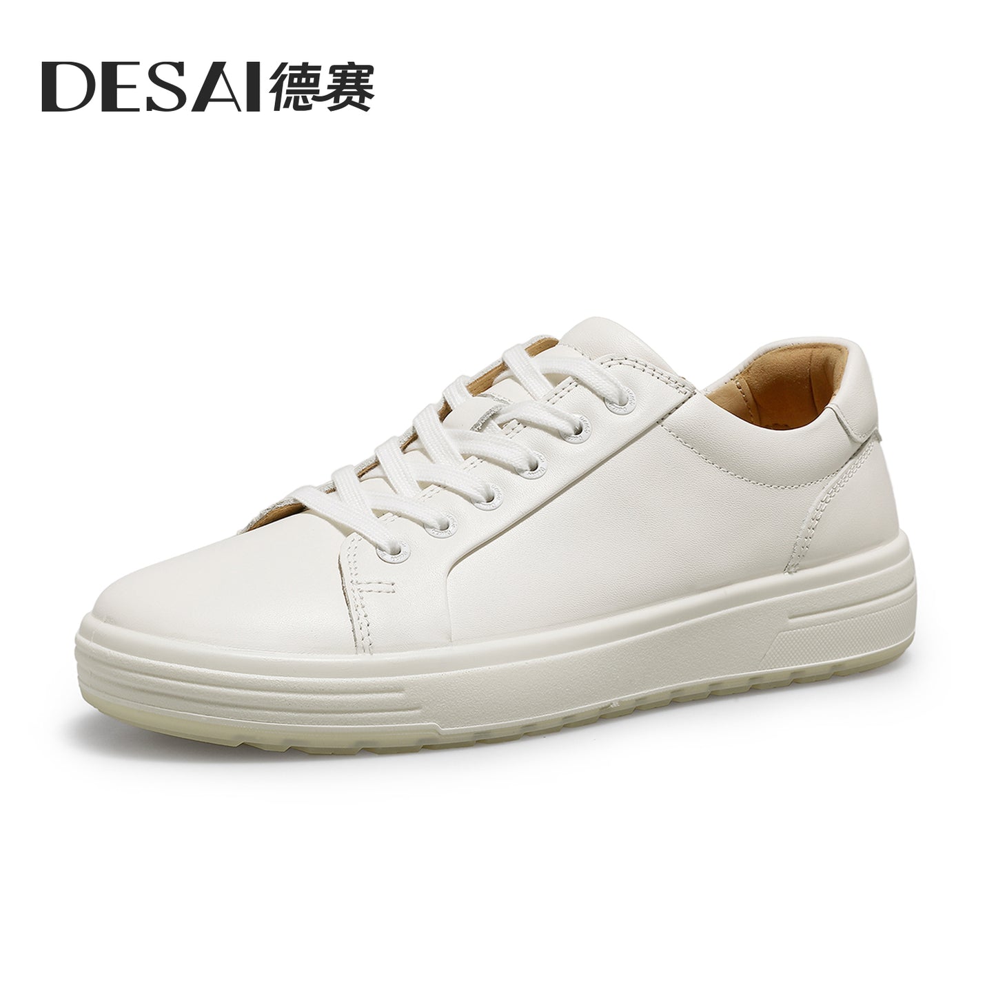 Desai men's small white sneakers men's autumn casual shoes with light leather men's board shoes thick soles increase men's shoes DS9519