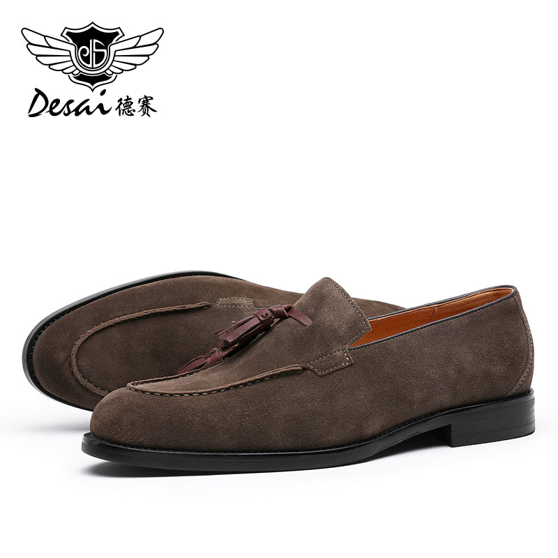 Desai Loafers Shoes For Men Fringe Easy Wear Genuine Leather Casual Male Loafers Shoes Fashion Luxury DS890207