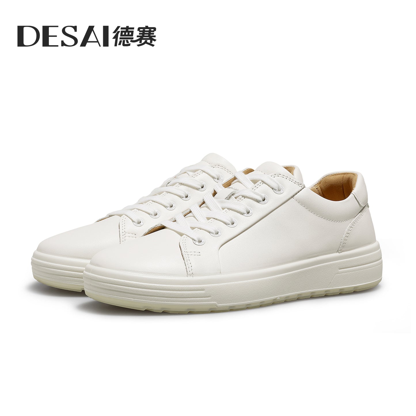 Desai men's small white sneakers men's autumn casual shoes with light leather men's board shoes thick soles increase men's shoes DS9519