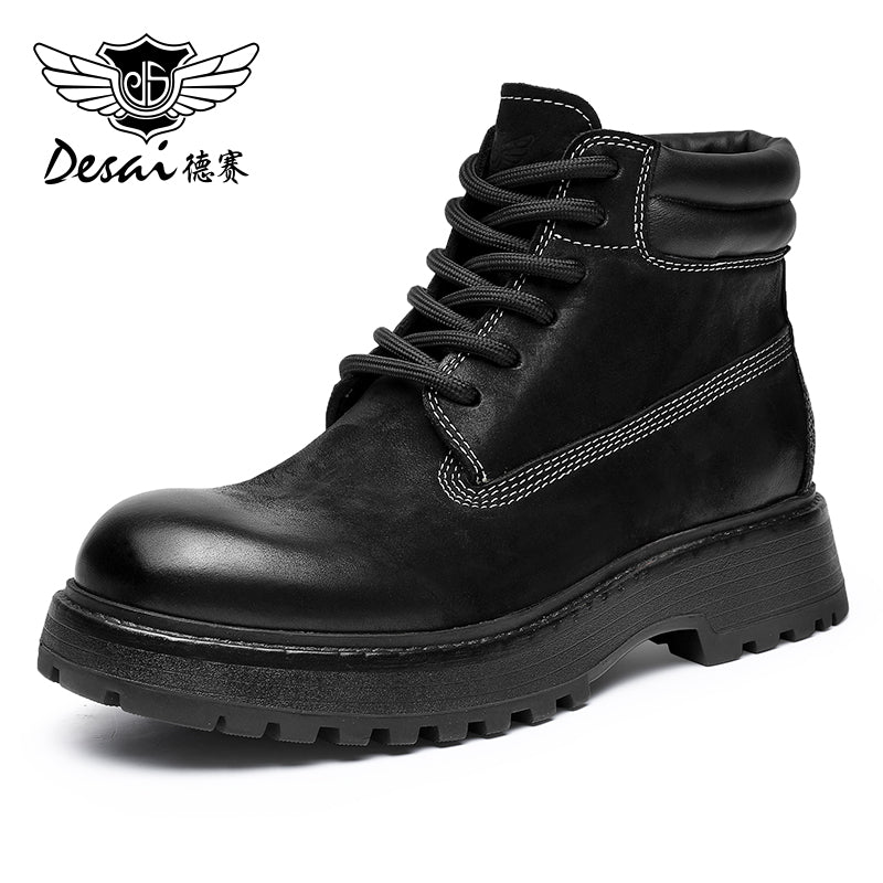 Desai Martin boots men's autumn and winter British outdoor motorcycle boots platform elevating work boots soft leather high top leather boots DS6320H