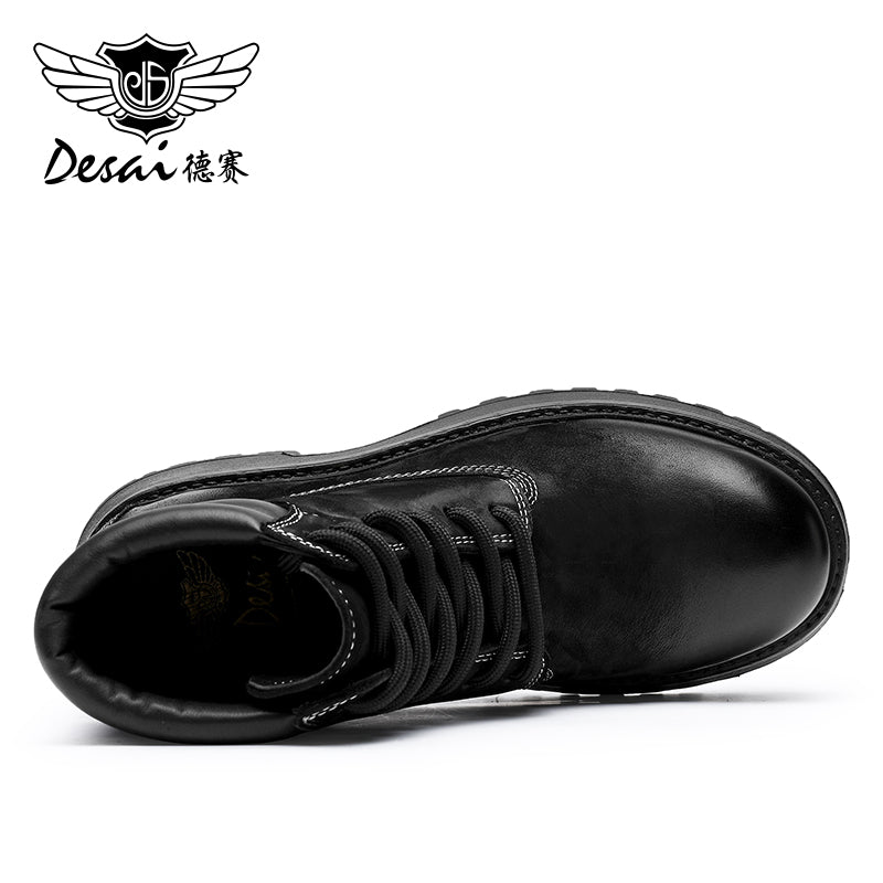 Desai Martin boots men's autumn and winter British outdoor motorcycle boots platform elevating work boots soft leather high top leather boots DS6320H