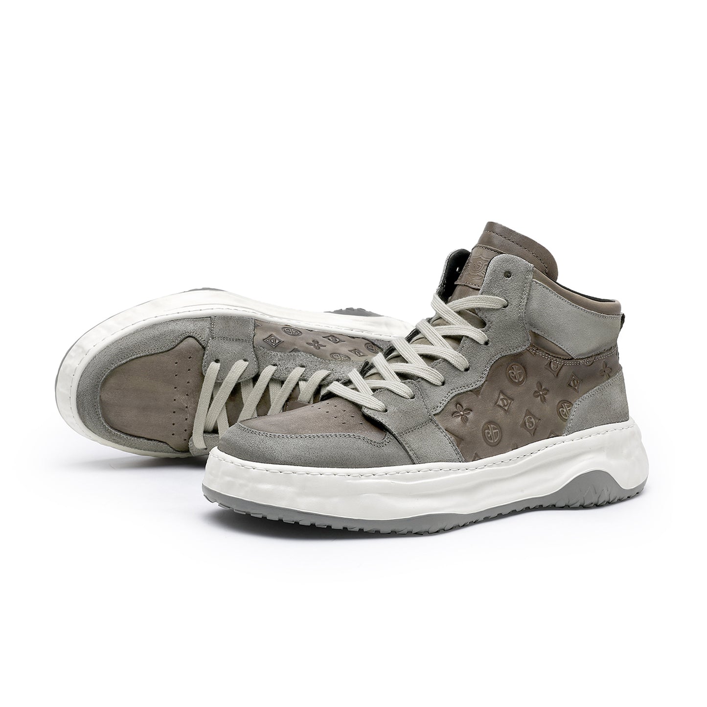 Desai Shoes For Men Casual Leather Shoes Genuine Leather Thick Bottom Sneakers Laces Up For School High and Middle cut sneakers DS06035