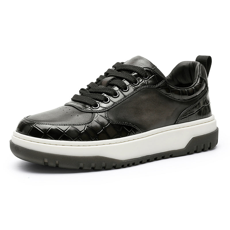 Desai Shoes For Men Fashion versatile casual sneakers Real cowhide leather comfort men New Alligator Design DS33122