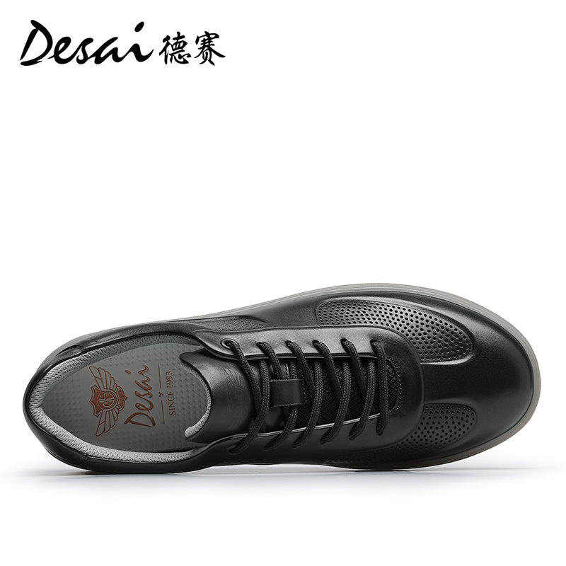 Desai Men's sneakers, Cool and Breathable in summer, Genuine Leather, German Training Shoes,Versatile Casual Shoes, Thick Soles, High Height Shoes DS3073