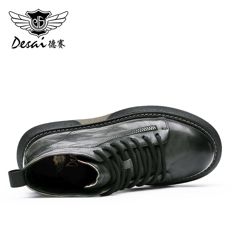 Desai leather Martin boots men's new British autumn and winter retro men's tall work boots DS6316H