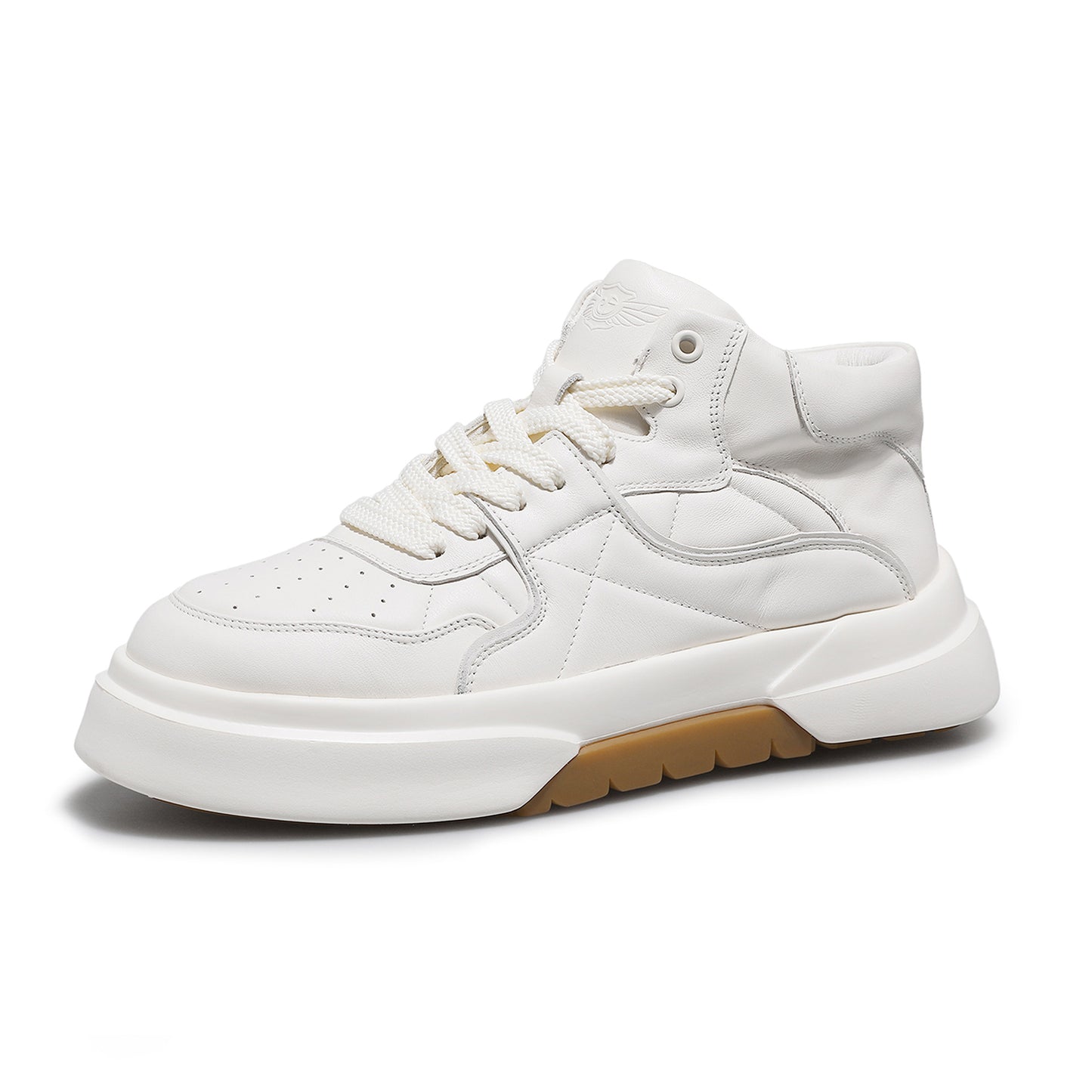 Desai Casual Leather Shoes Genuine Leather Thick Bottom Sneakers Laces Up Breathable DS33139
