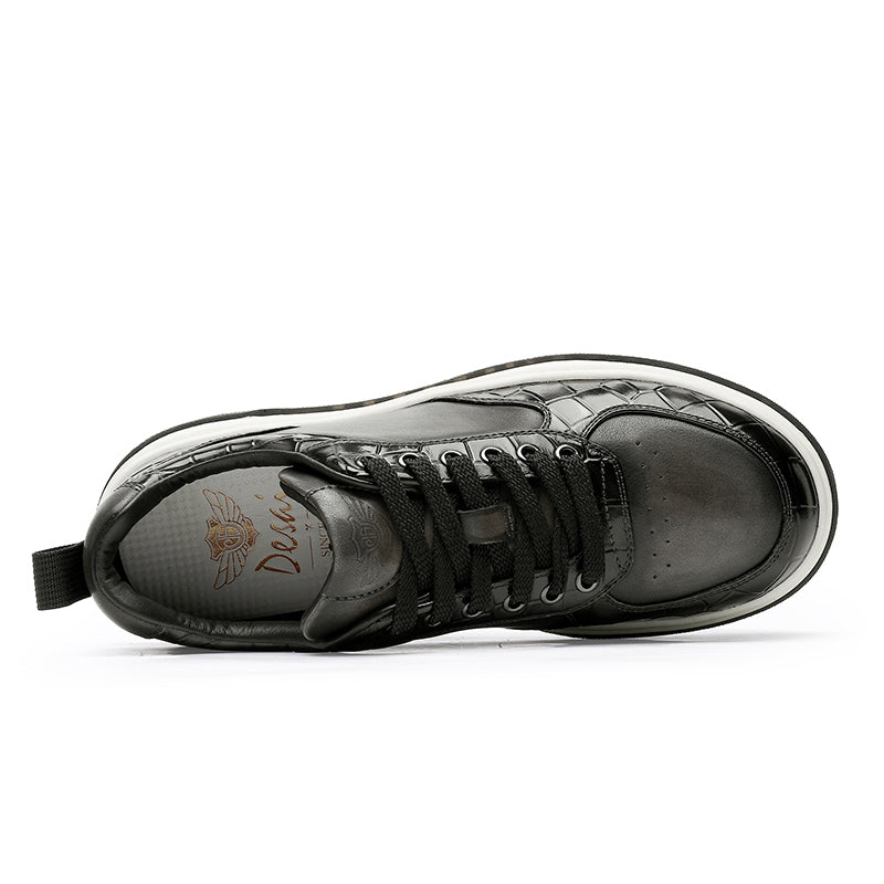 Desai Shoes For Men Fashion versatile casual sneakers Real cowhide leather comfort men New Alligator Design DS33122