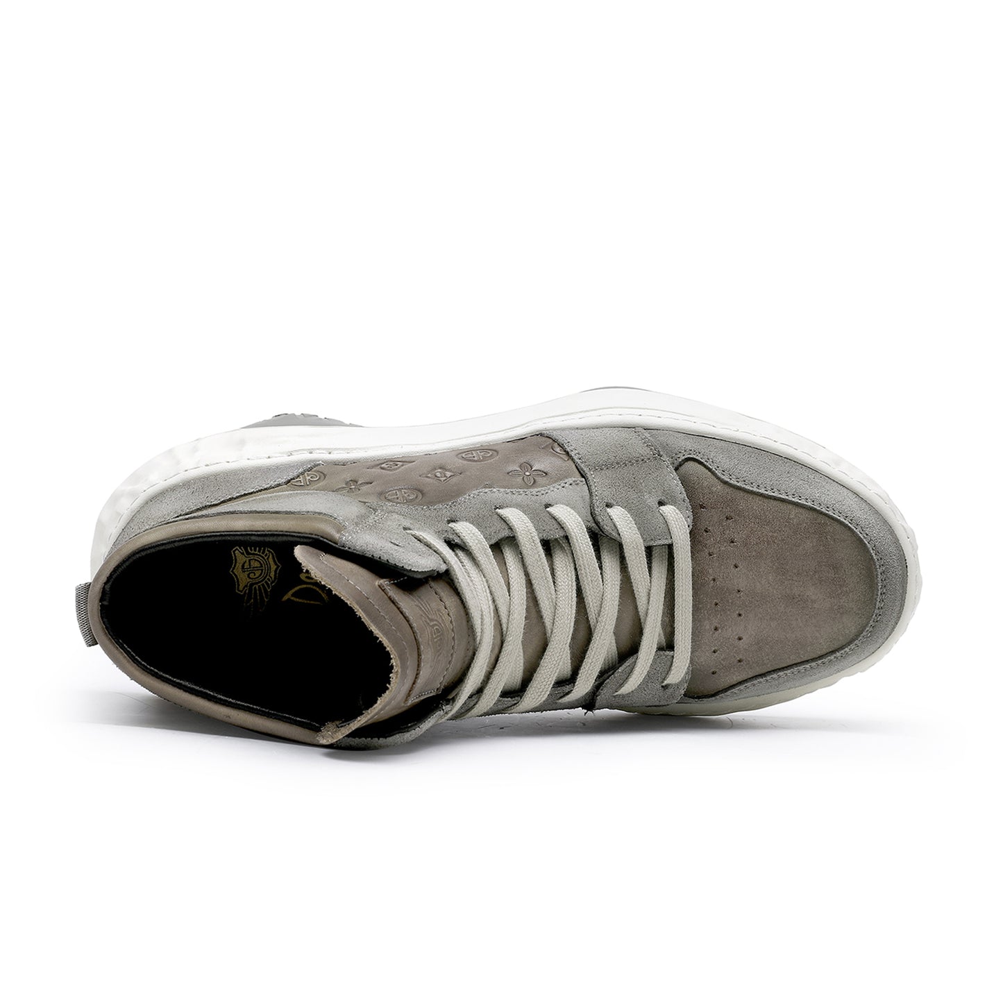 Desai Shoes For Men Casual Leather Shoes Genuine Leather Thick Bottom Sneakers Laces Up For School High and Middle cut sneakers DS06035