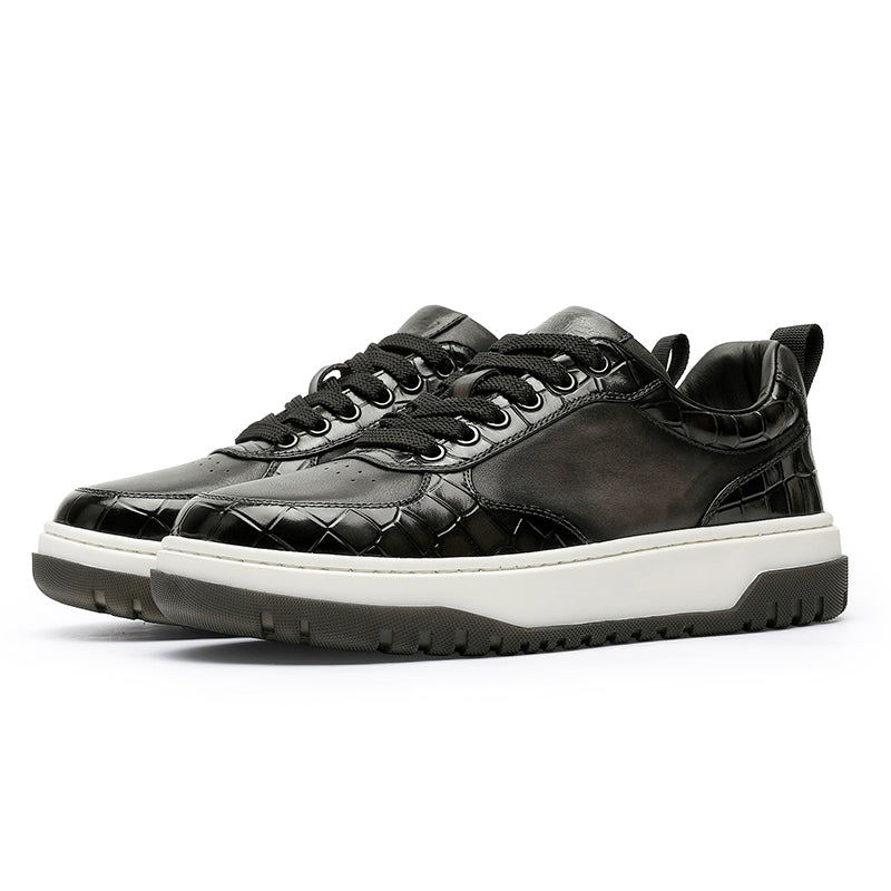 Desai Shoes For Men Fashion versatile casual sneakers Real cowhide leather comfort men New Alligator Design DS33122