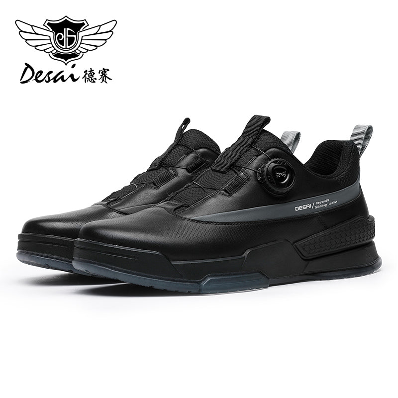 Desai Sports Shoes for Men, Breathable, Lightweight, Shock-absorbing, Wear-resistant Running Shoes, Soft Soles, Comfortable Leather, Outdoor Hiking and Leisure sneakers DS33173
