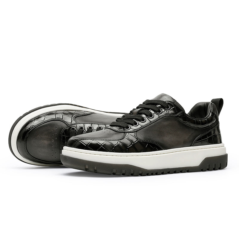 Desai Shoes For Men Fashion versatile casual sneakers Real cowhide leather comfort men New Alligator Design DS33122