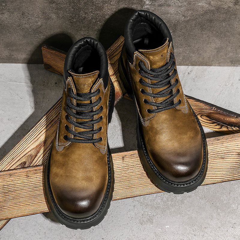 Desai Martin boots men's autumn and winter British outdoor motorcycle boots platform elevating work boots soft leather high top leather boots DS6320H