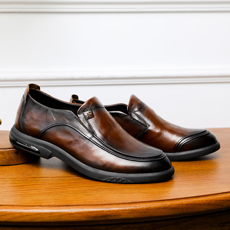 Desai Men Shoes Loafers spring and summer leather shoes one step on dress shoes DS1303