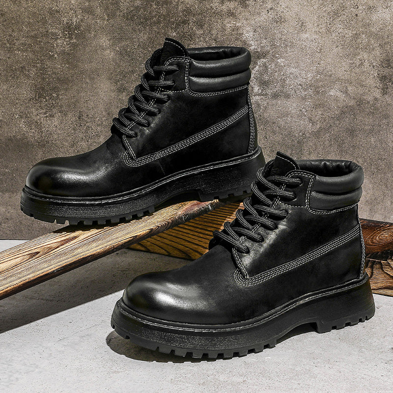 Desai Martin boots men's autumn and winter British outdoor motorcycle boots platform elevating work boots soft leather high top leather boots DS6320H