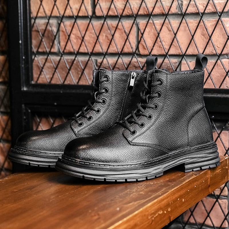 Desai leather Martin boots men's British wind motorcycle boots Spring summer soft leather heightening retro men's tall work boots DS6333H