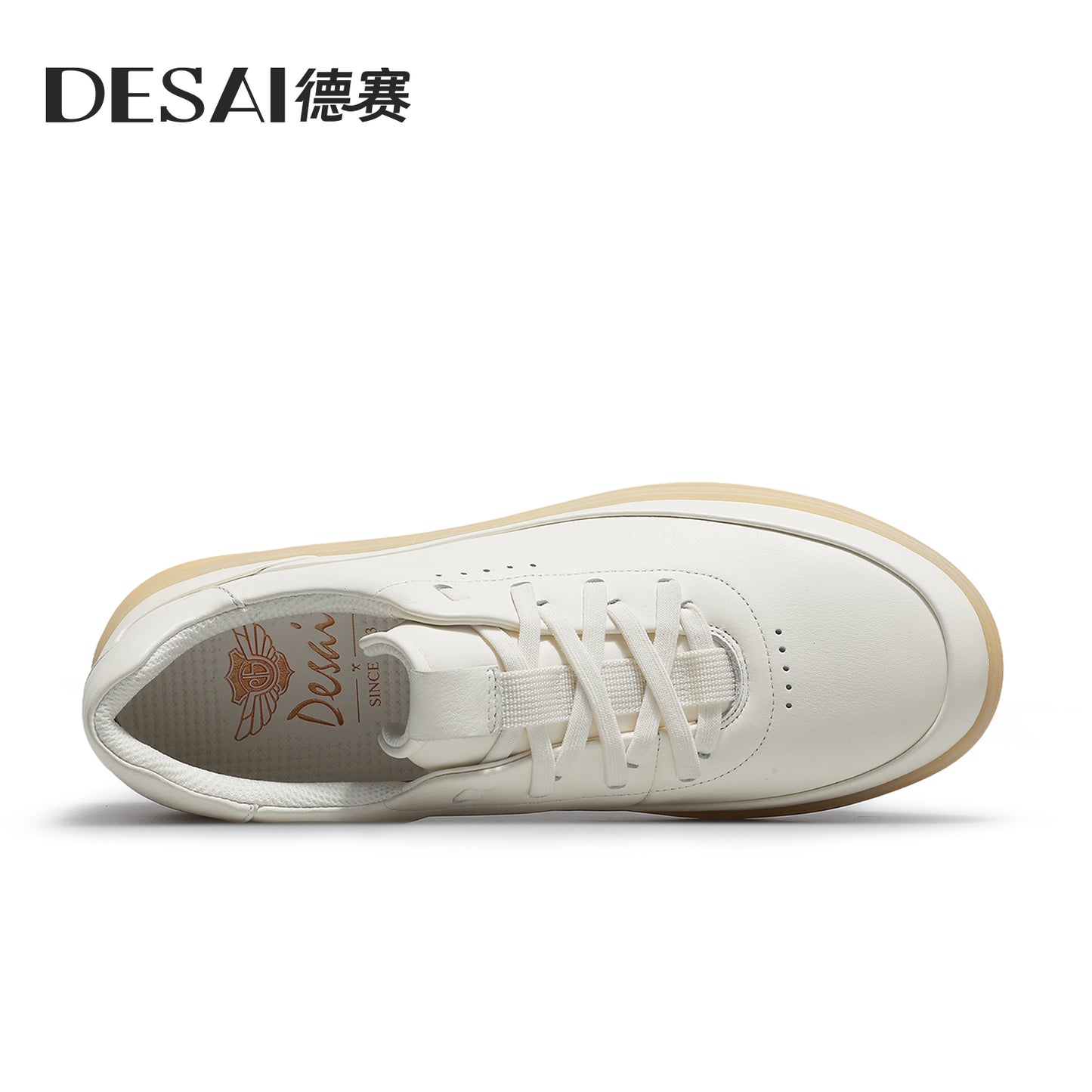 Desai men's casual shoes 2024 new men's sneakers casual shoes with light soft sole small white shoes men genuine leather DS3097