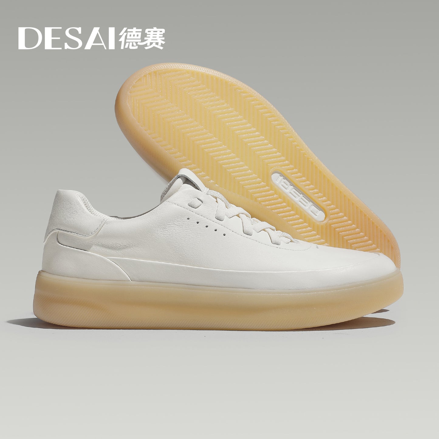 Desai men's casual shoes 2024 new men's sneakers casual shoes with light soft sole small white shoes men genuine leather DS3097