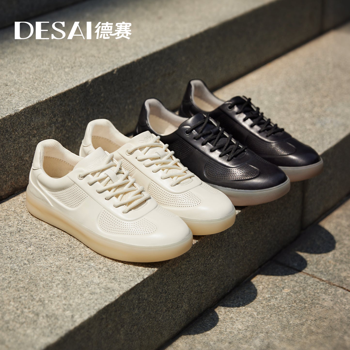 Desai Men's sneakers, Cool and Breathable in summer, Genuine Leather, German Training Shoes,Versatile Casual Shoes, Thick Soles, High Height Shoes DS3073