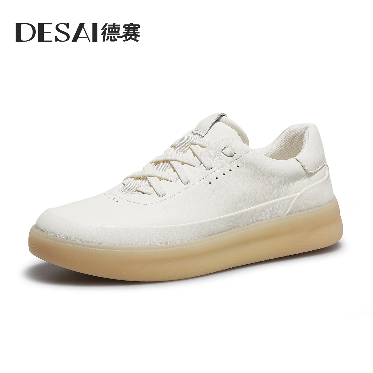 Desai men's casual shoes 2024 new men's sneakers casual shoes with light soft sole small white shoes men genuine leather DS3097