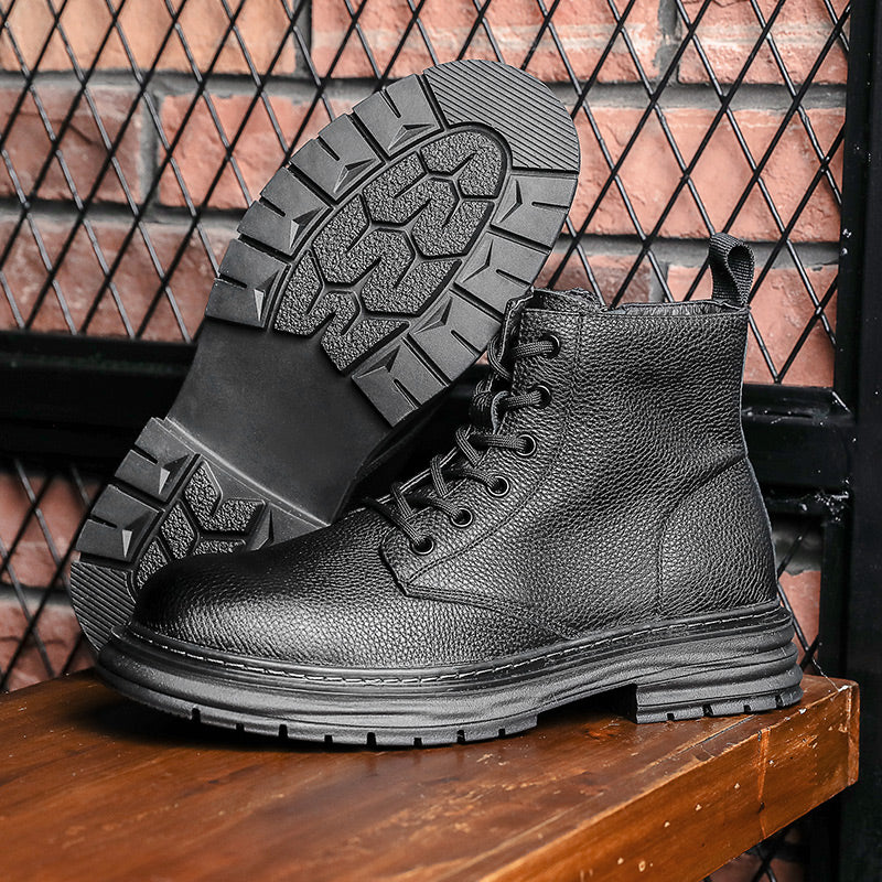 Desai leather Martin boots men's British wind motorcycle boots Spring summer soft leather heightening retro men's tall work boots DS6333H