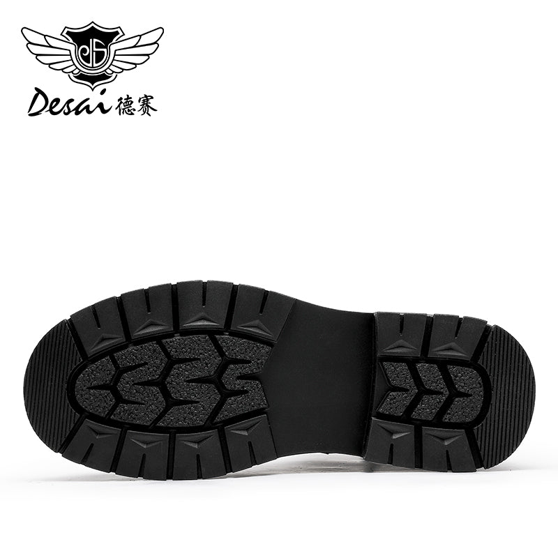 Desai leather Martin boots men's British wind motorcycle boots Spring summer soft leather heightening retro men's tall work boots DS6333H