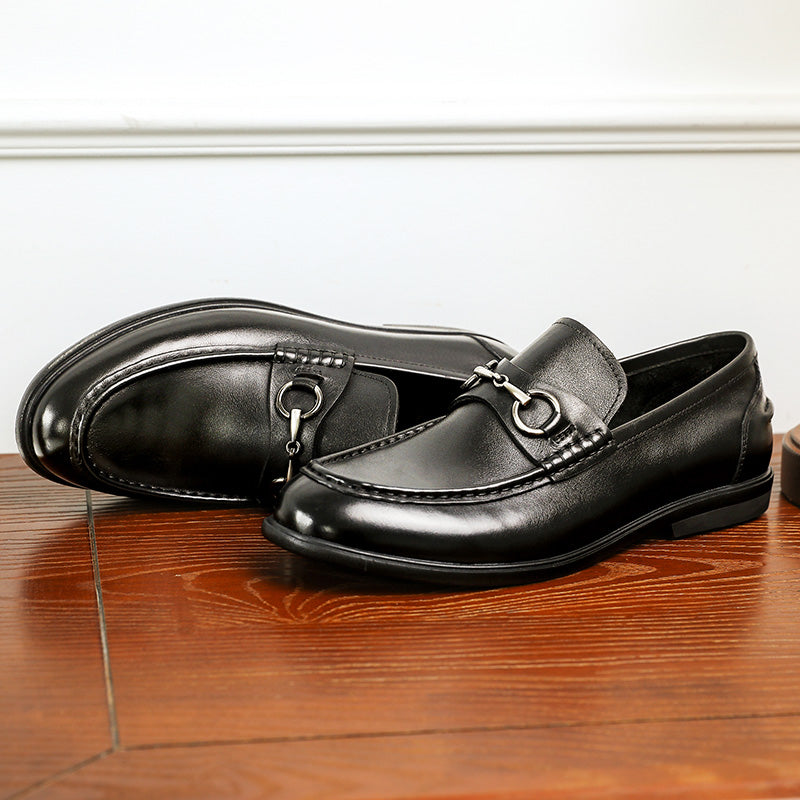 Desai Men Shoes Loafers spring and summer leather shoes one step on dress shoes DS1302