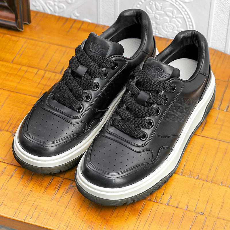 Desai Men shoes Sneakers fashion versatile real cowhide leather Triangle Pattern Four-season shoes COOLMAX material Comfortable School and Casual Outfit DS33108