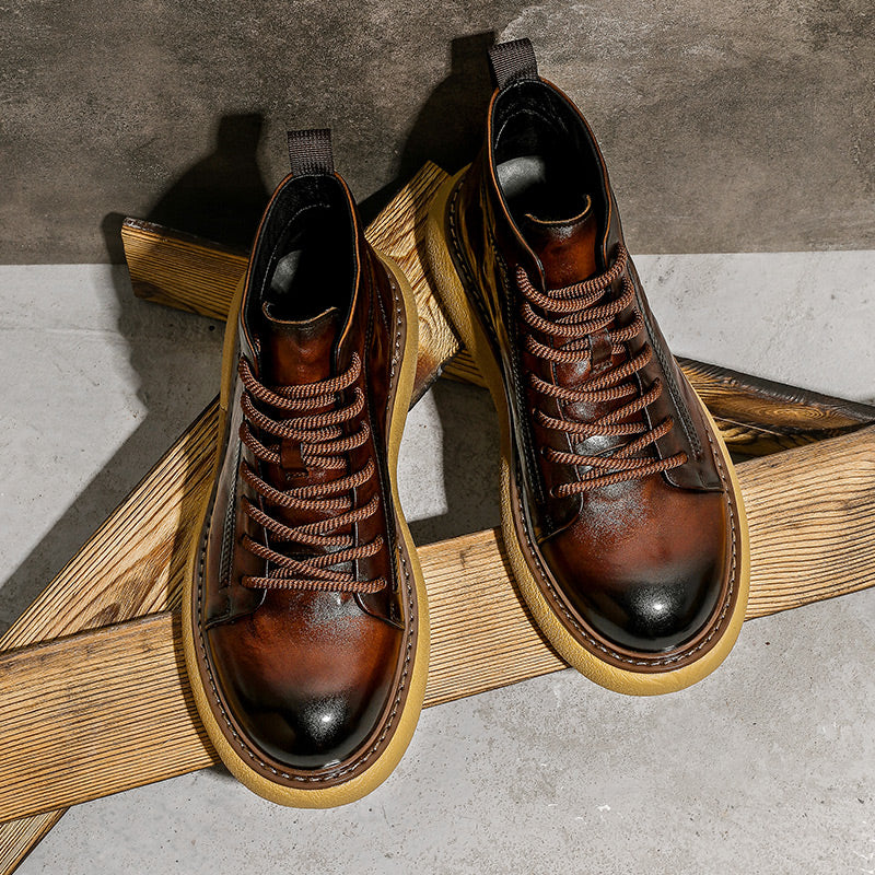 Desai leather Martin boots men's new British autumn and winter retro men's tall work boots DS6316H