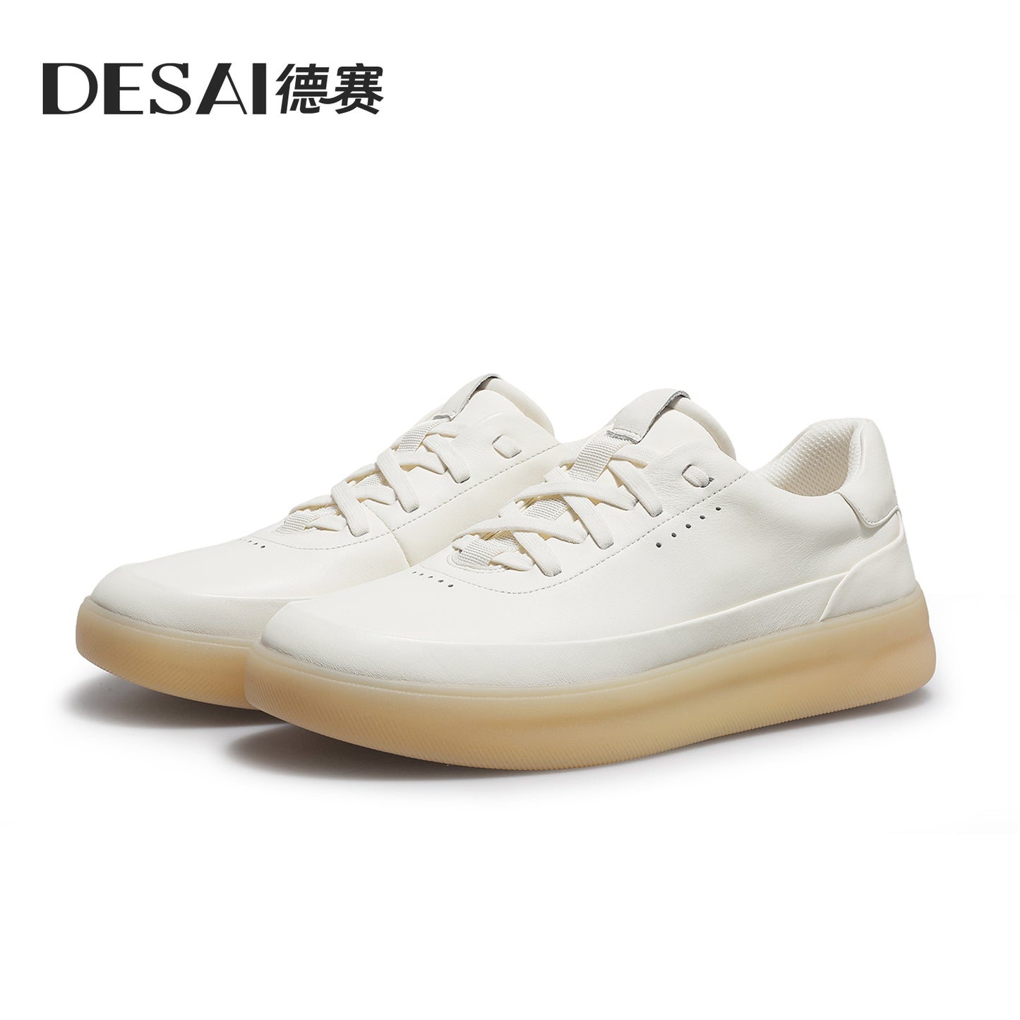 Desai men's casual shoes 2024 new men's sneakers casual shoes with light soft sole small white shoes men genuine leather DS3097