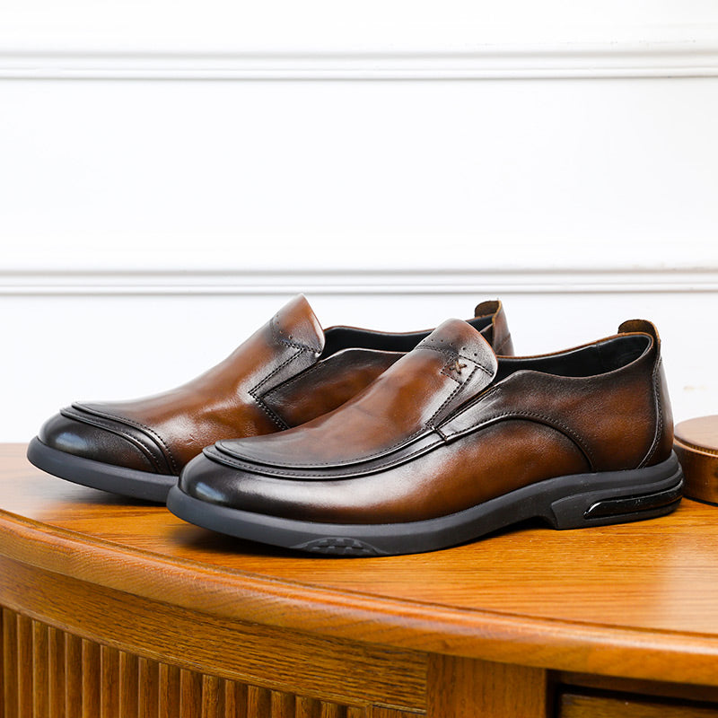 Desai Men Shoes Loafers spring and summer leather shoes one step on dress shoes DS1303