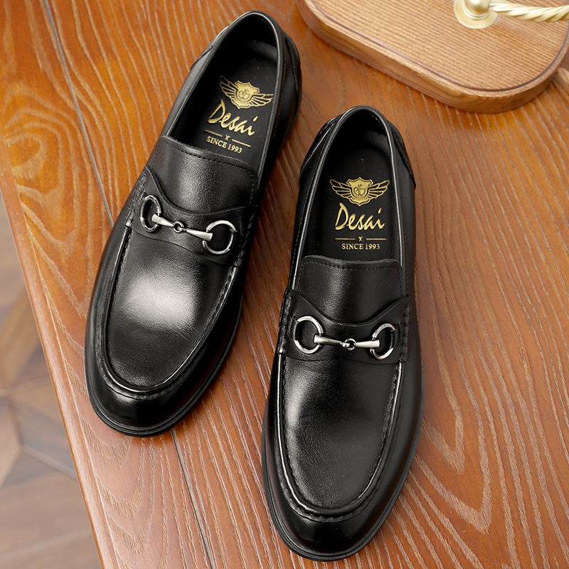 Desai Men Shoes Loafers spring and summer leather shoes one step on dress shoes DS1302