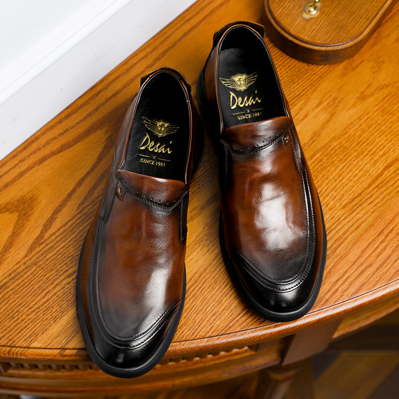 Desai Men Shoes Loafers spring and summer leather shoes one step on dress shoes DS1303