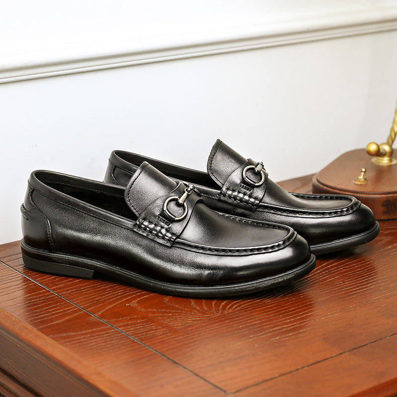 Desai Men Shoes Loafers spring and summer leather shoes one step on dress shoes DS1302