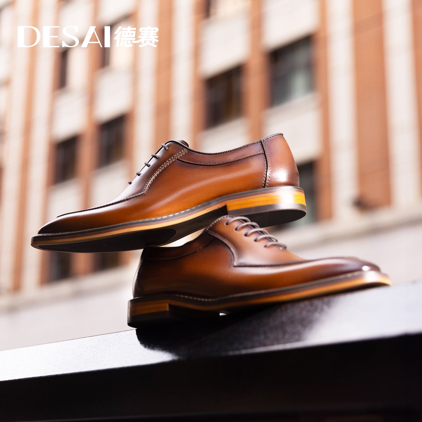DESAI Men's Business Dress Casual Shoes Soft Genuine Leather Fashion Mens Comfortable Oxford DS6906
