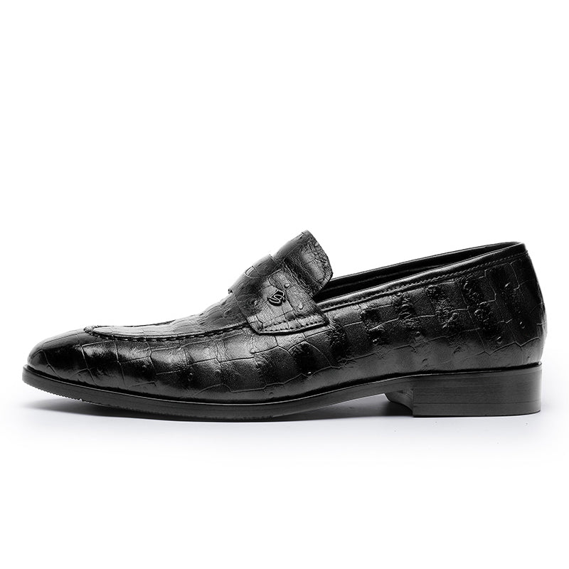 Desai spring and summer leather loafers low-top business casual pattern men's shoes alligator design real cowhide leather DS9236