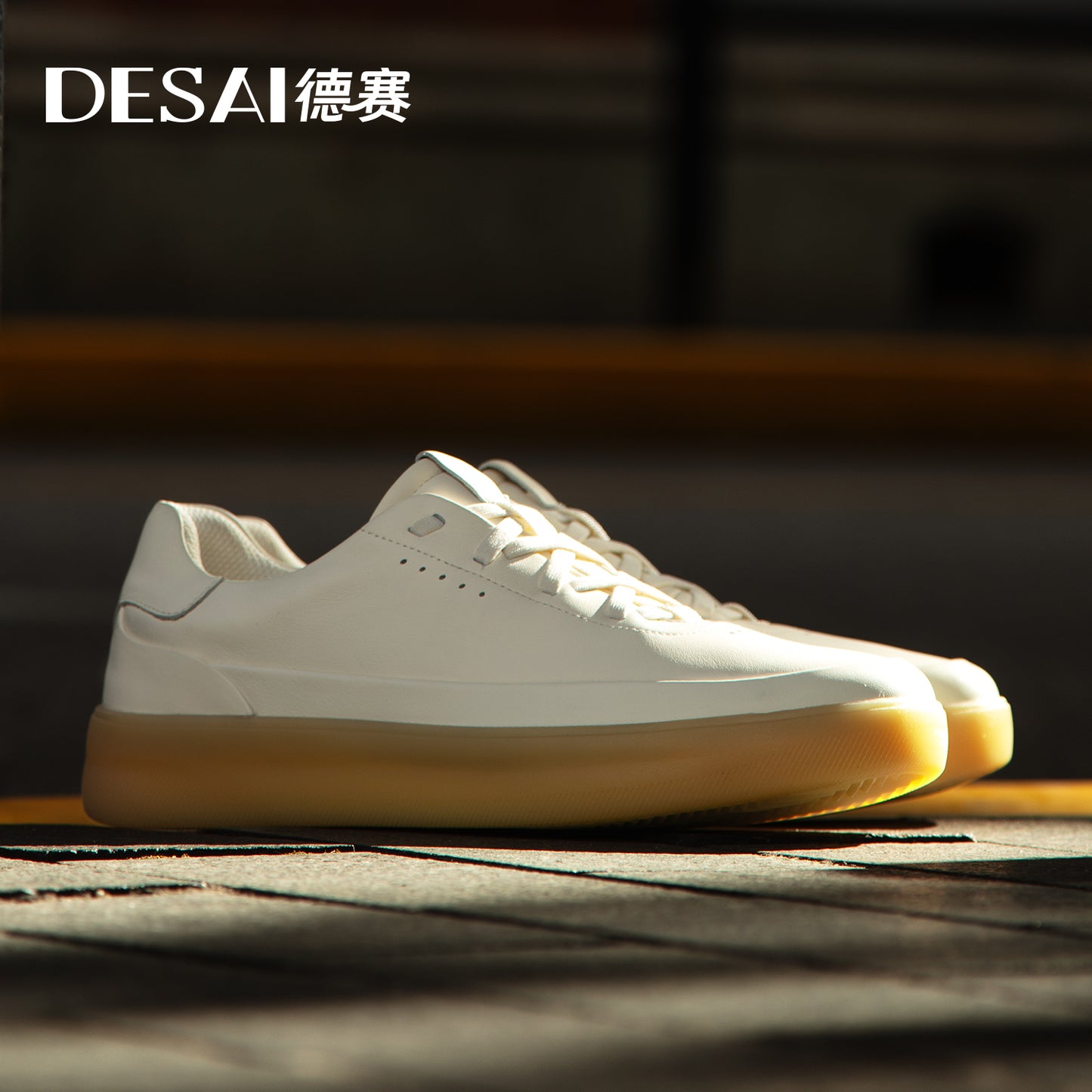 Desai men's casual shoes 2024 new men's sneakers casual shoes with light soft sole small white shoes men genuine leather DS3097