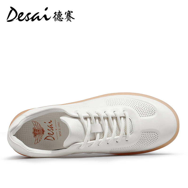 Desai Men's sneakers, Cool and Breathable in summer, Genuine Leather, German Training Shoes,Versatile Casual Shoes, Thick Soles, High Height Shoes DS3073