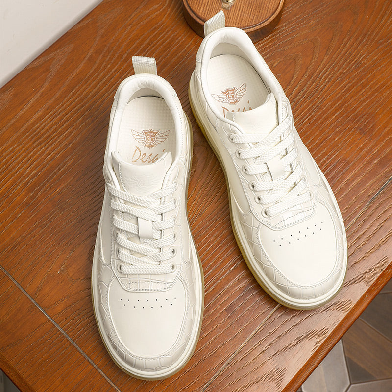 Desai Shoes For Men Fashion versatile casual sneakers Real cowhide leather comfort men New Alligator Design DS33122