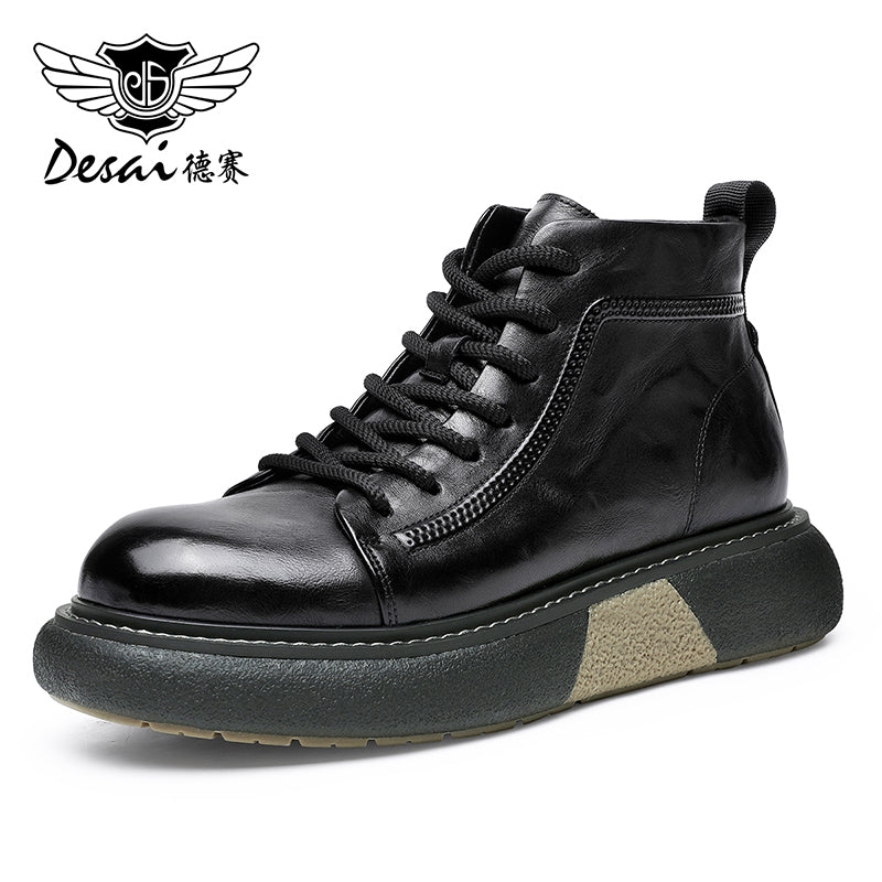 Desai leather Martin boots men's new British autumn and winter retro men's tall work boots DS6316H