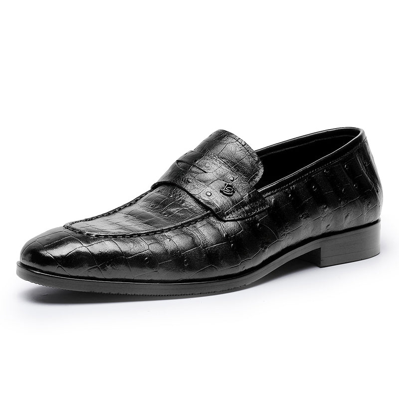 Desai spring and summer leather loafers low-top business casual pattern men's shoes alligator design real cowhide leather DS9236
