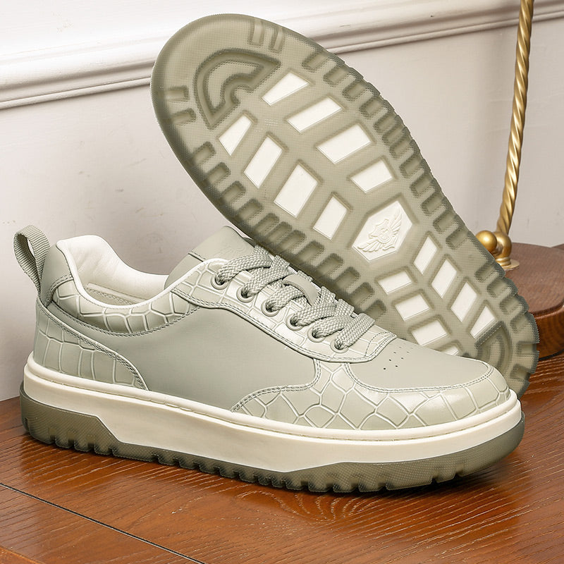 Desai Shoes For Men Fashion versatile casual sneakers Real cowhide leather comfort men New Alligator Design DS33122