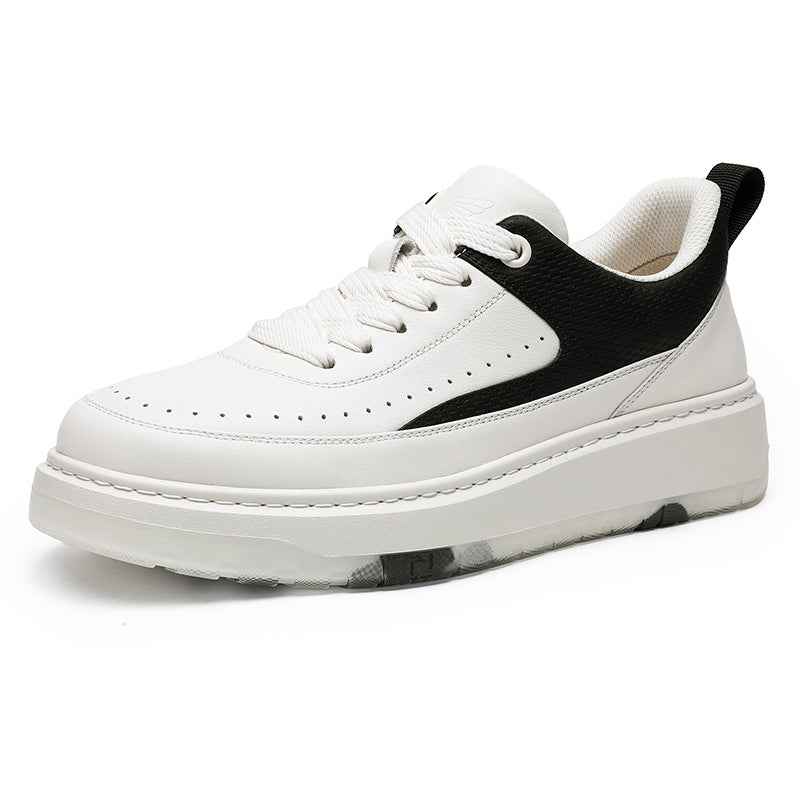 Desai Thick Sole Men's shoes , Small White Shoes , Round Toe Tie Up Color Blocking Casual Board sneakers, Increased Breathability, Versatile Sports Shoes DS3005