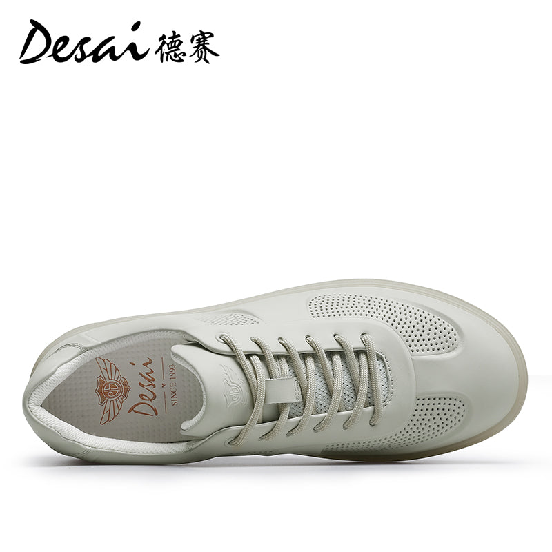 Desai Men's sneakers, Cool and Breathable in summer, Genuine Leather, German Training Shoes,Versatile Casual Shoes, Thick Soles, High Height Shoes DS3073