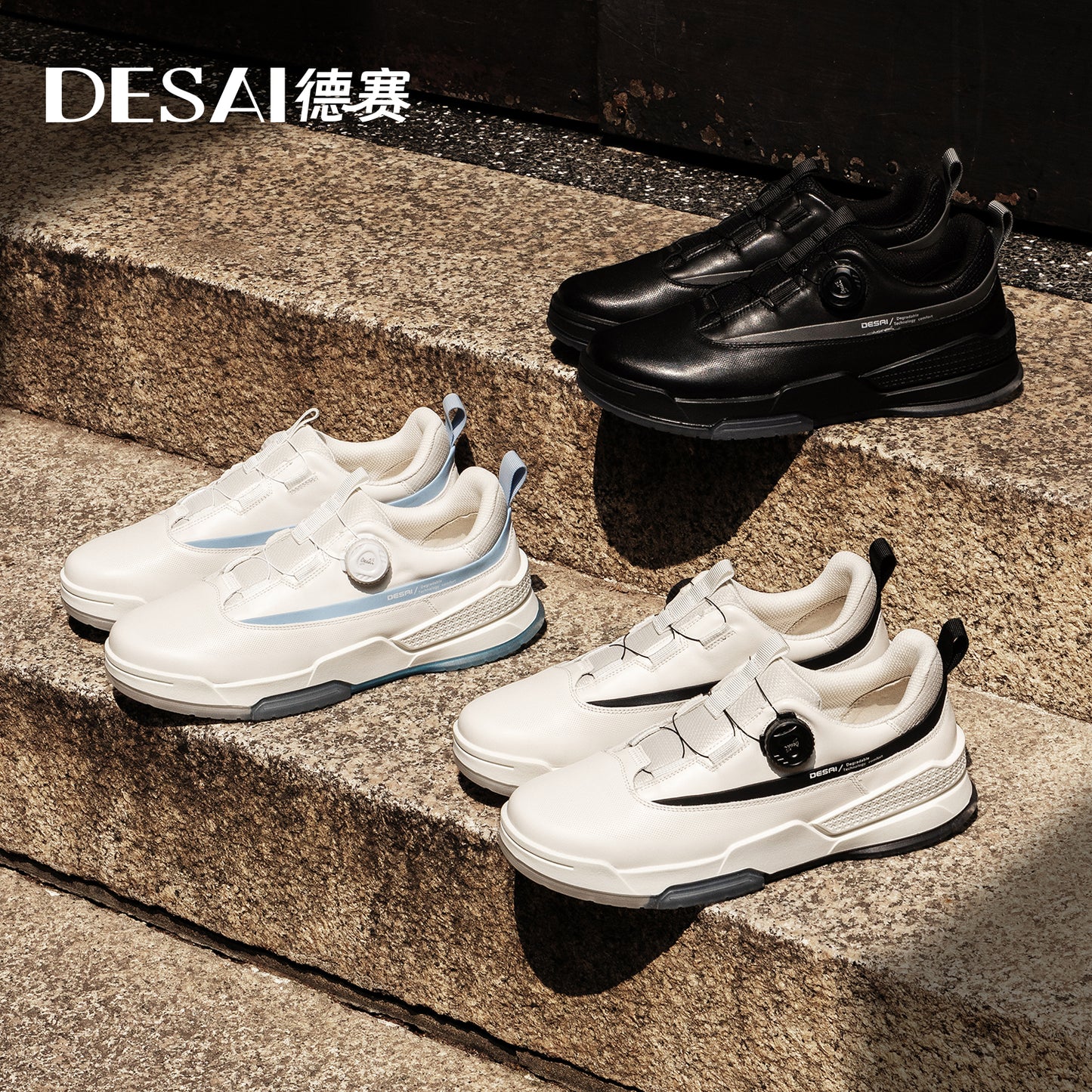 Desai Sports Shoes for Men, Breathable, Lightweight, Shock-absorbing, Wear-resistant Running Shoes, Soft Soles, Comfortable Leather, Outdoor Hiking and Leisure sneakers DS33173